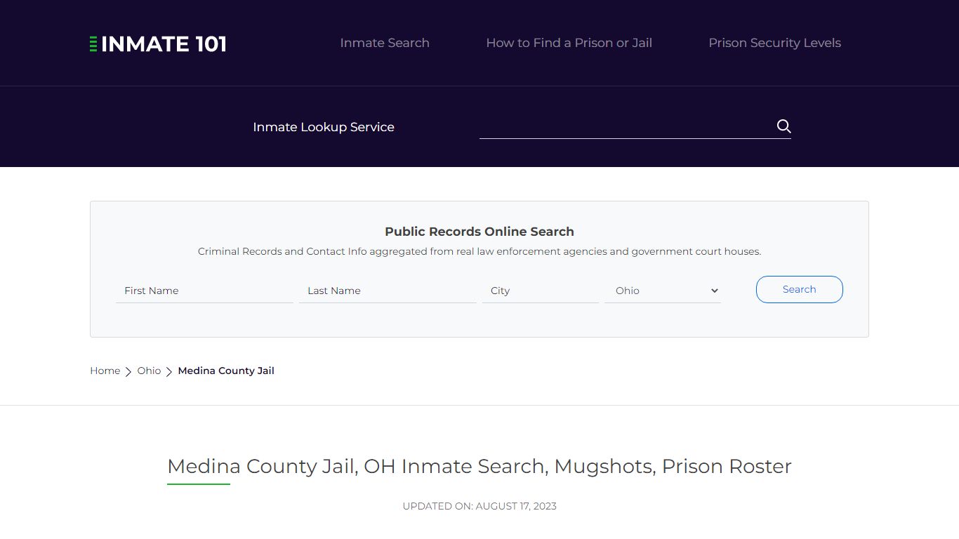 Medina County Jail, OH Inmate Search, Mugshots, Prison Roster